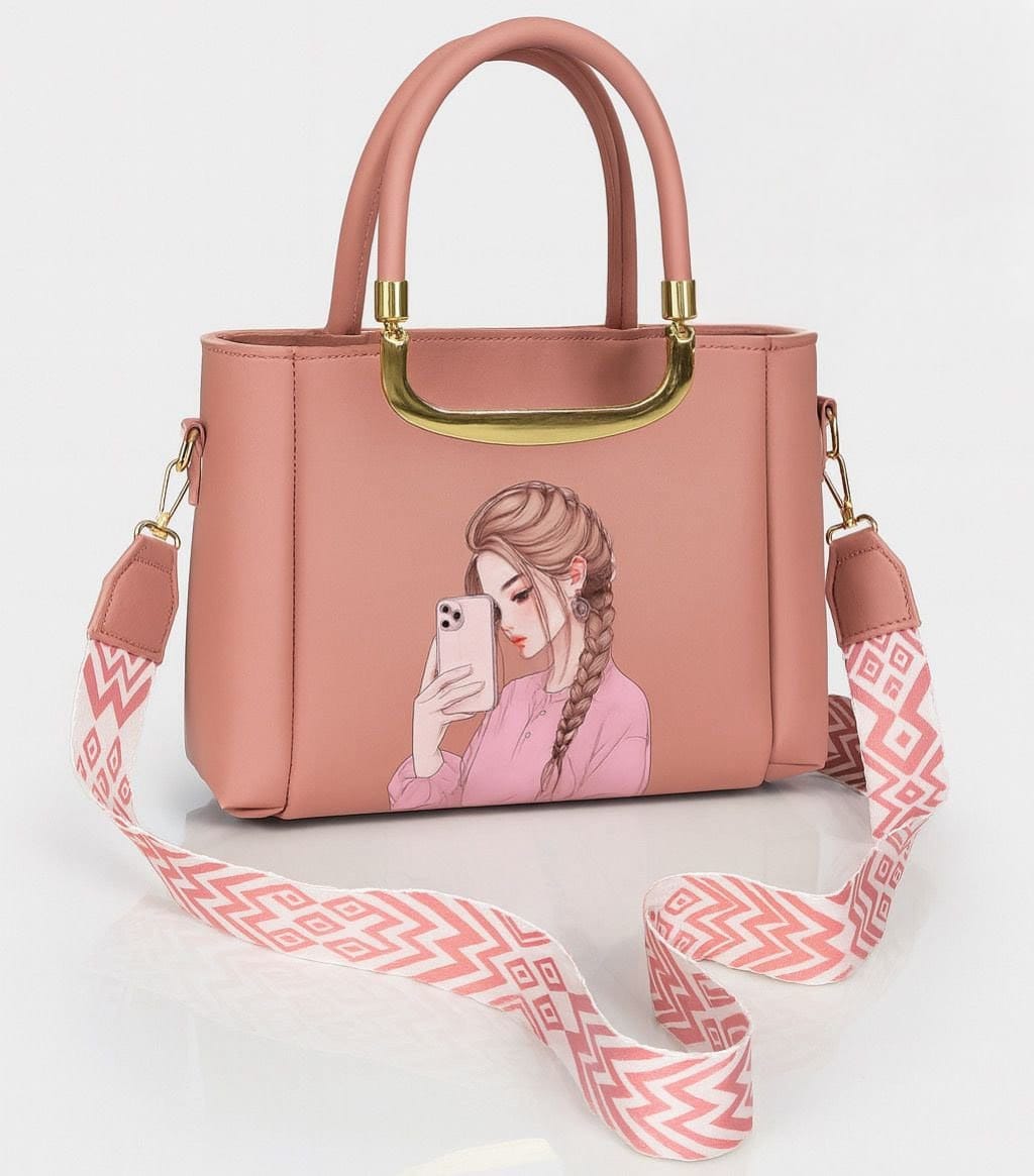 High Quality Shoulder Bag With Digital Print  For Girls