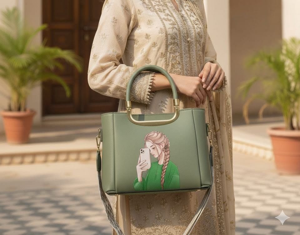 High Quality Shoulder Bag With Digital Print  For Girls